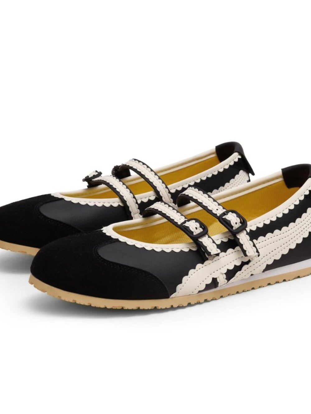 Ballet Sneakers for Women Mary Jane Flats Walking Shoes Slip On with Elastic